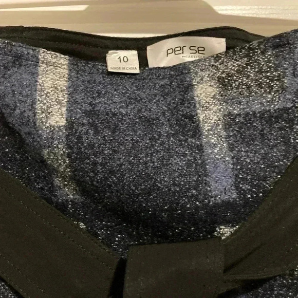 Per Se by Carlisle Women’s Navy Midi Skirt Size 10 W/ Belt - Picture 3 of 4